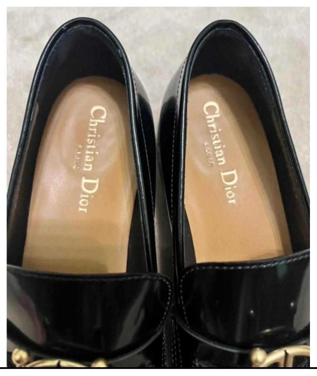 CHRISTIAN DIOR Черные кожаные лоферы, фото 7