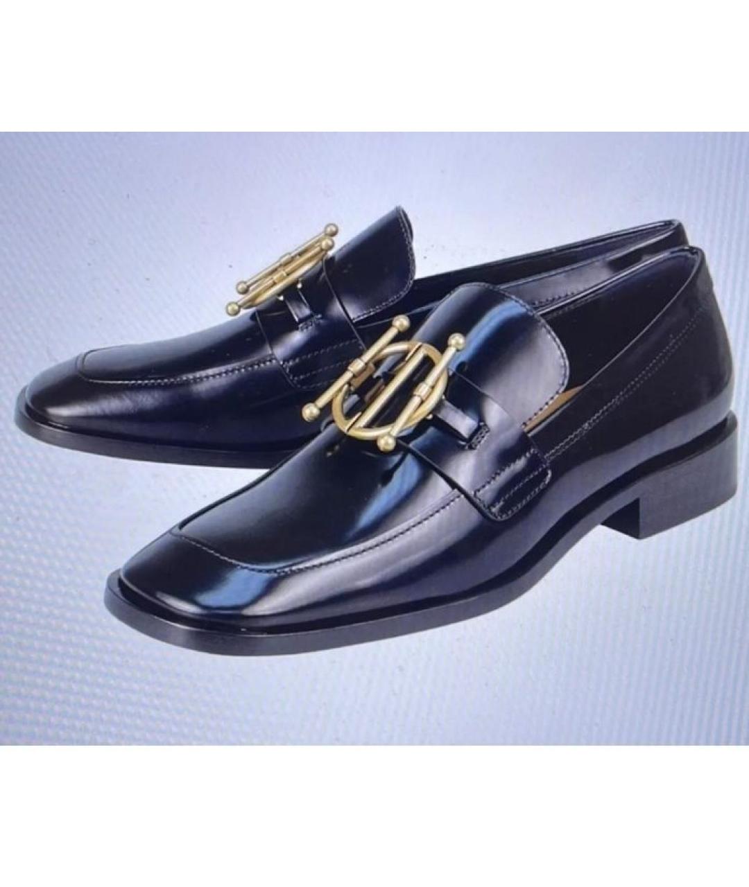 CHRISTIAN DIOR Черные кожаные лоферы, фото 2