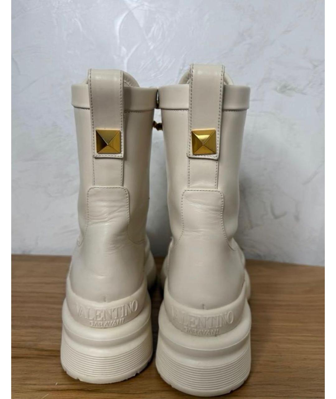 VALENTINO Бежевые кожаные ботинки, фото 2