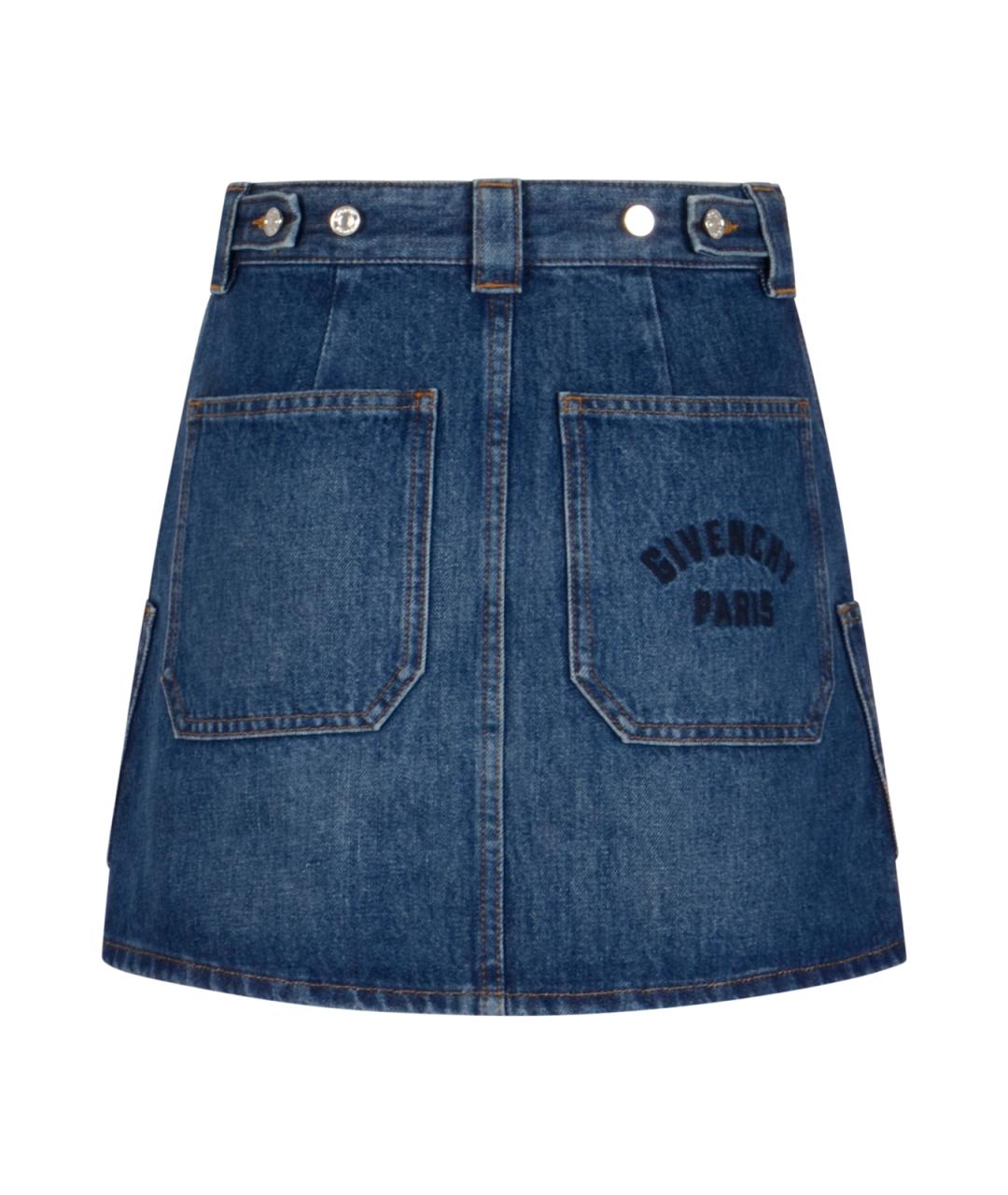 GIVENCHY Синяя хлопковая юбка мини, фото 2