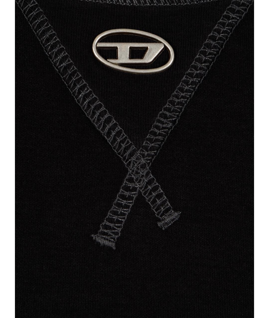 DIESEL Черная хлопковая футболка, фото 3
