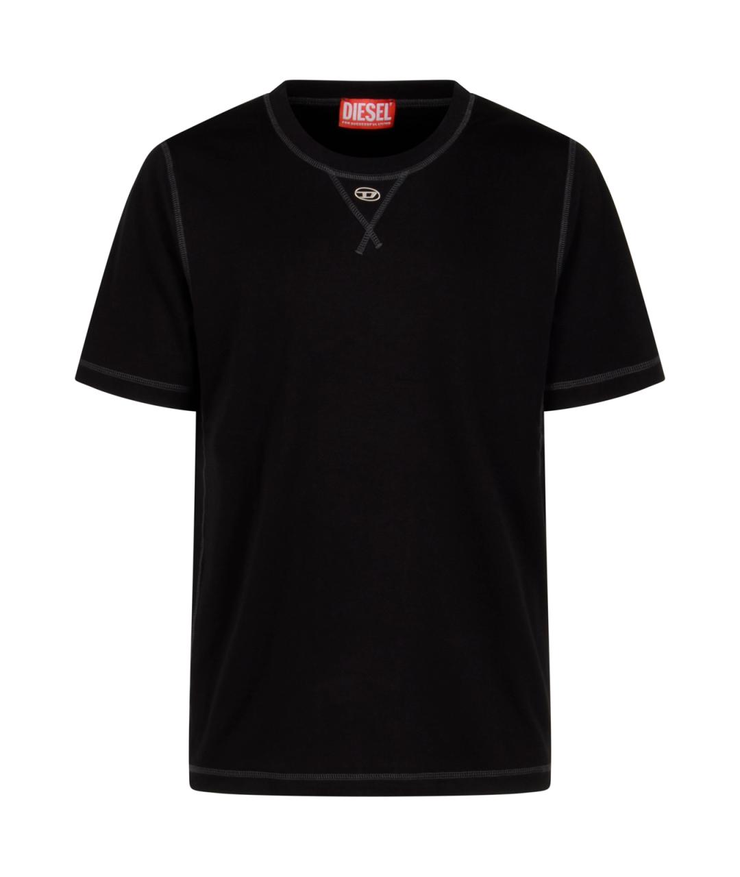 DIESEL Черная хлопковая футболка, фото 1
