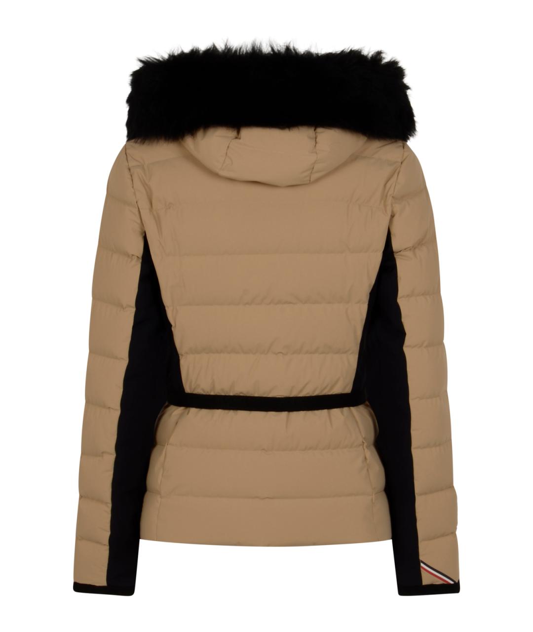 MONCLER GRENOBLE Бежевый полиэстеровый пуховик, фото 2