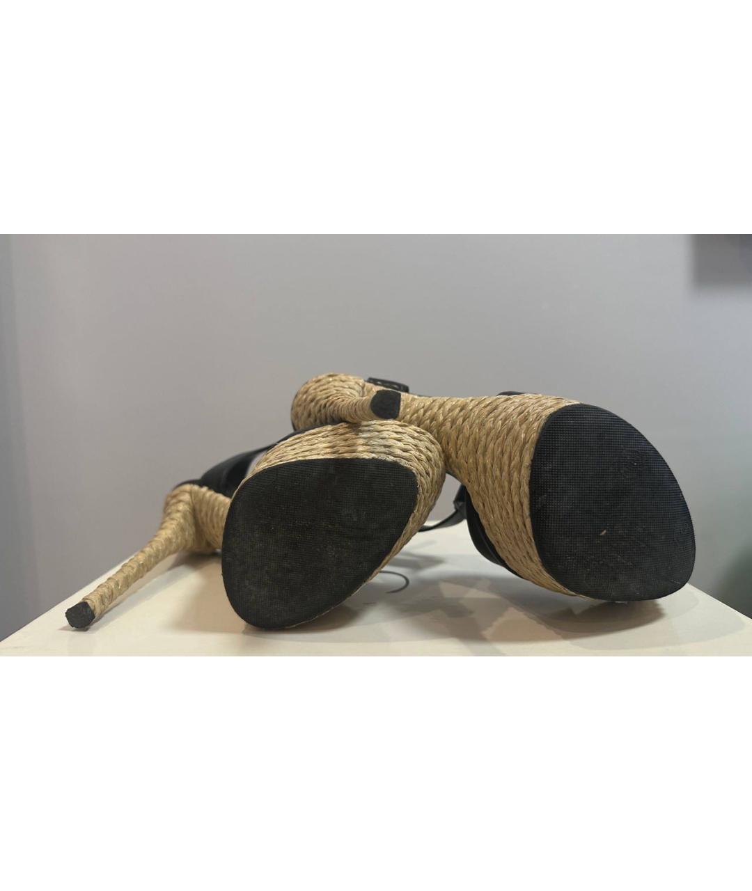 CASADEI Черные кожаные босоножки, фото 5