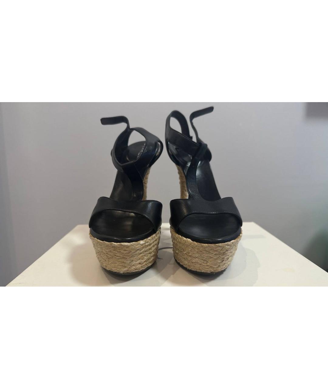 CASADEI Черные кожаные босоножки, фото 3