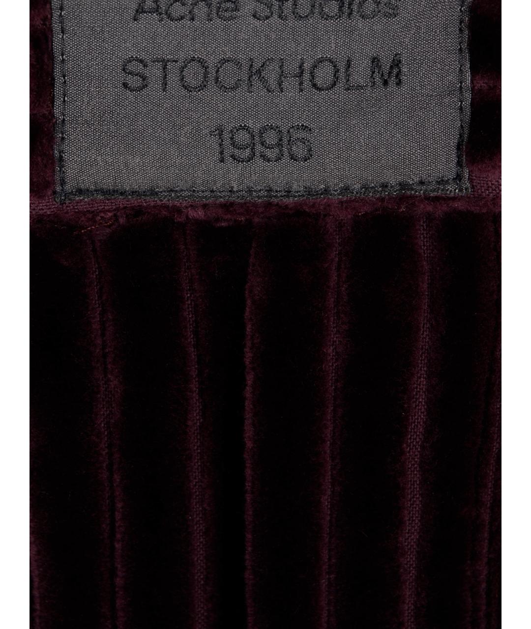 ACNE STUDIOS Фиолетовые хлопковые повседневные брюки, фото 3