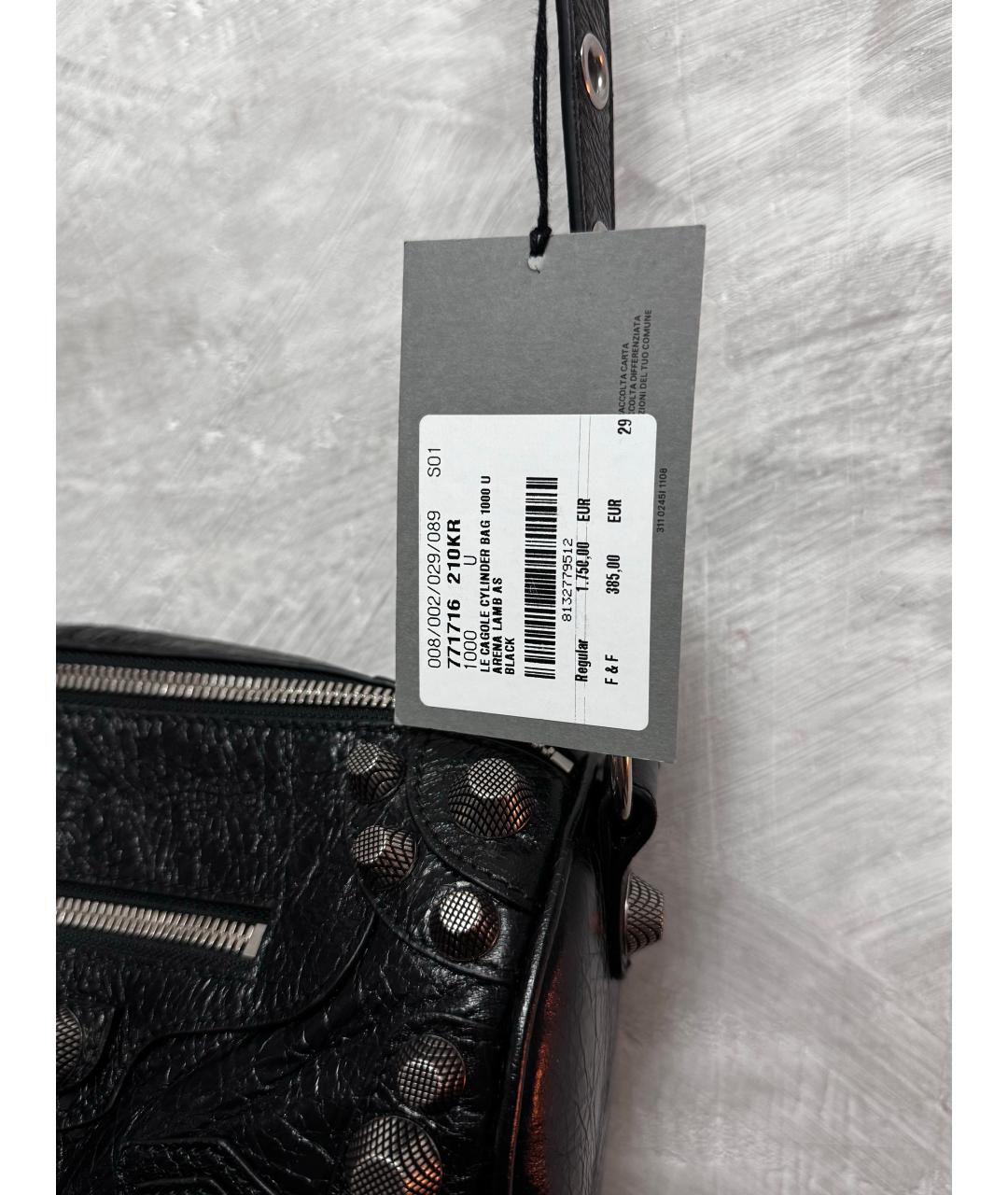 BALENCIAGA Черная кожаная сумка через плечо, фото 5