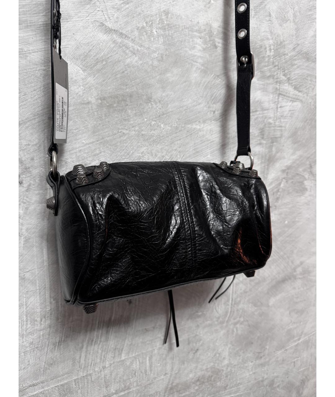 BALENCIAGA Черная кожаная сумка через плечо, фото 3