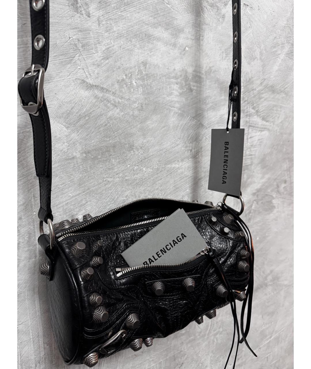 BALENCIAGA Черная кожаная сумка через плечо, фото 2