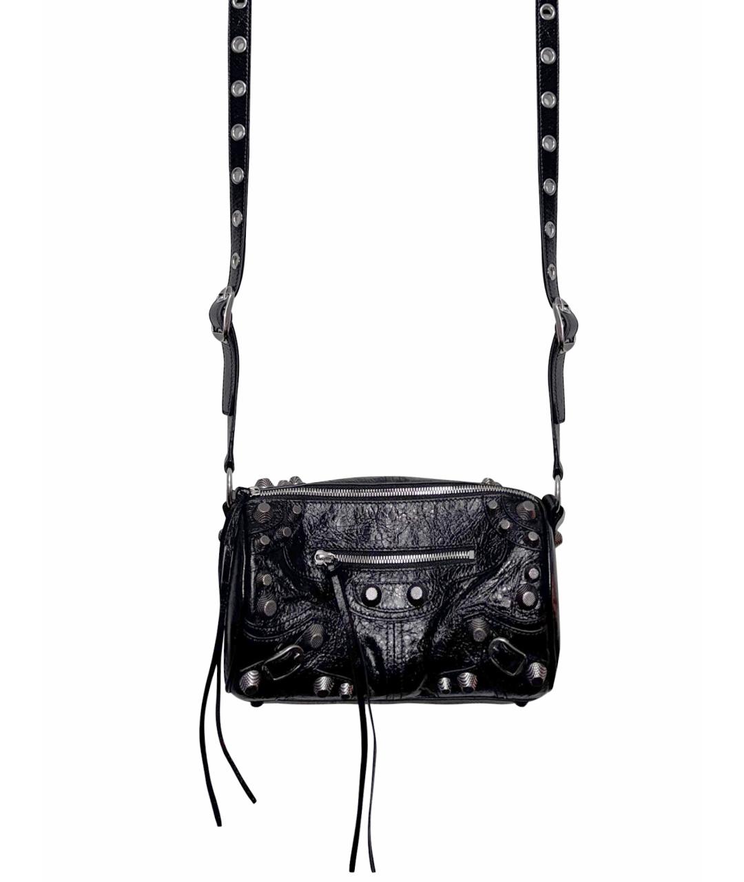 BALENCIAGA Черная кожаная сумка через плечо, фото 1