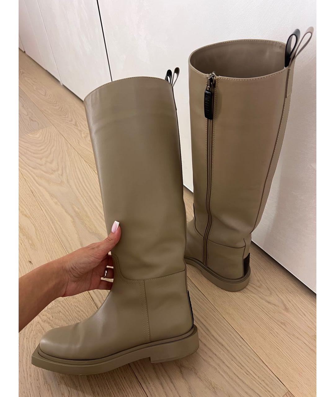 3JUIN Бежевые кожаные сапоги, фото 2