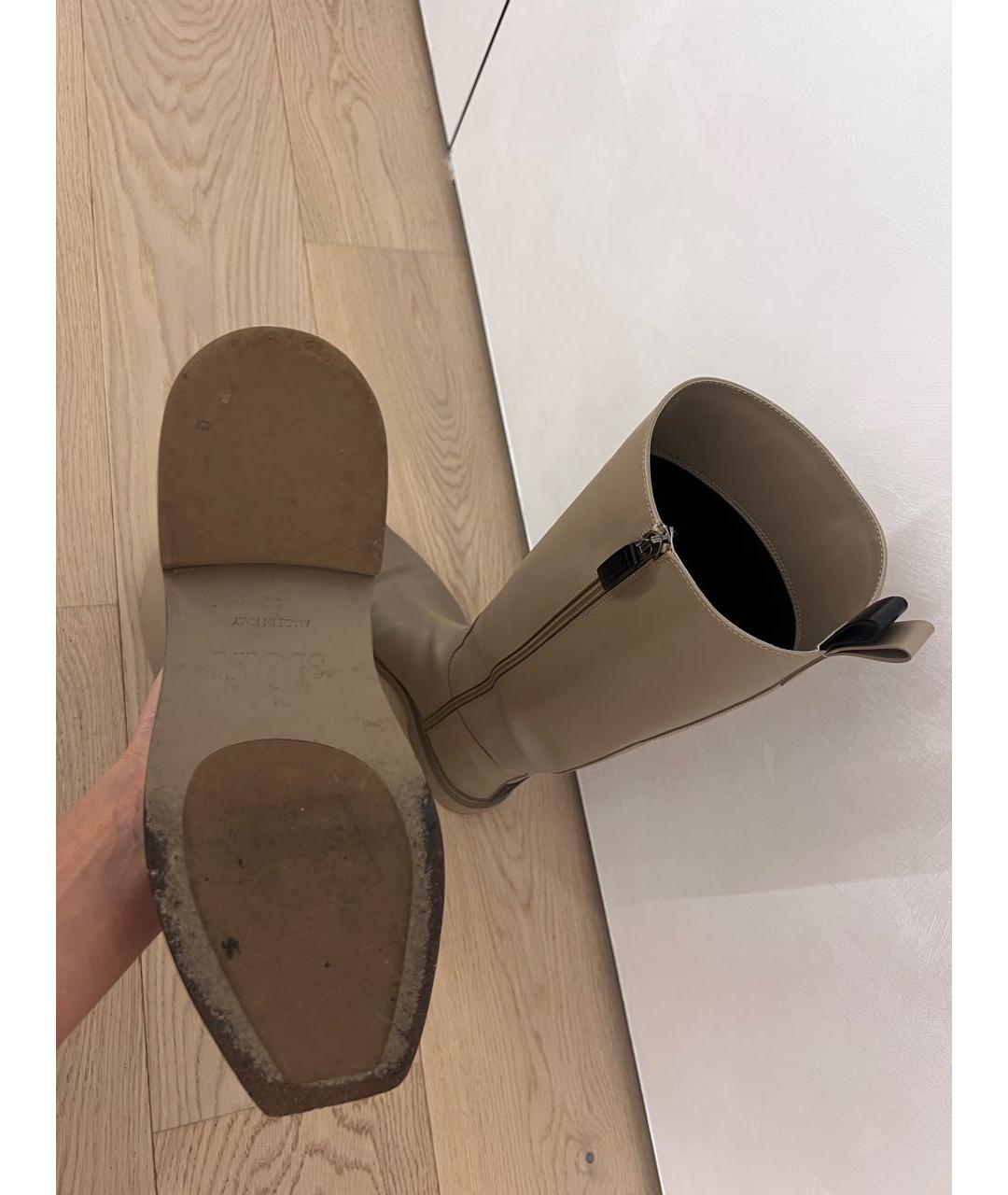 3JUIN Бежевые кожаные сапоги, фото 4