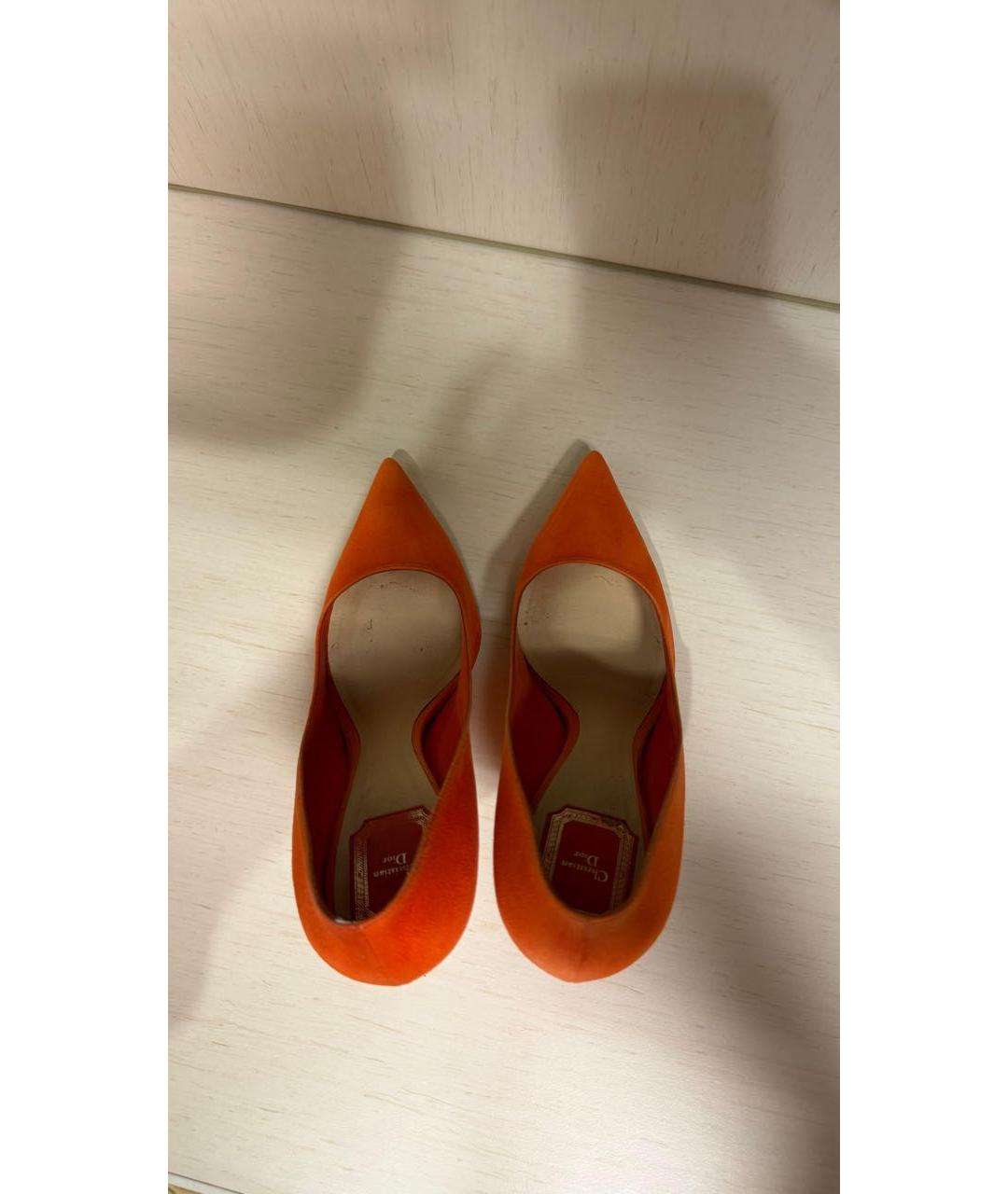 CHRISTIAN DIOR Оранжевое замшевые туфли, фото 3