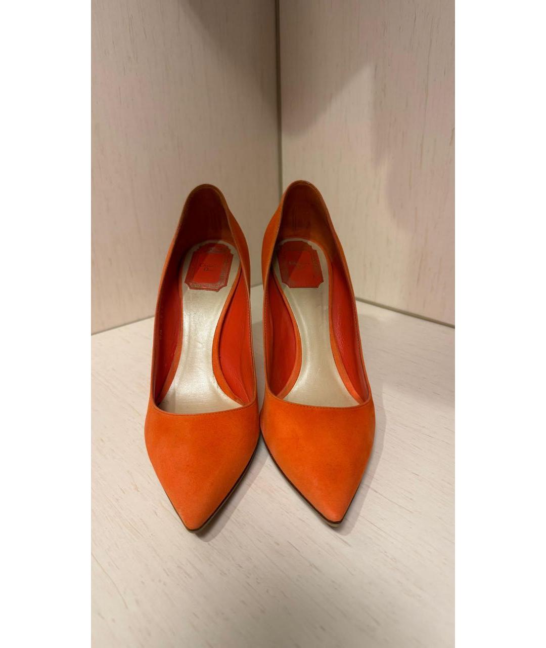 CHRISTIAN DIOR Оранжевое замшевые туфли, фото 2