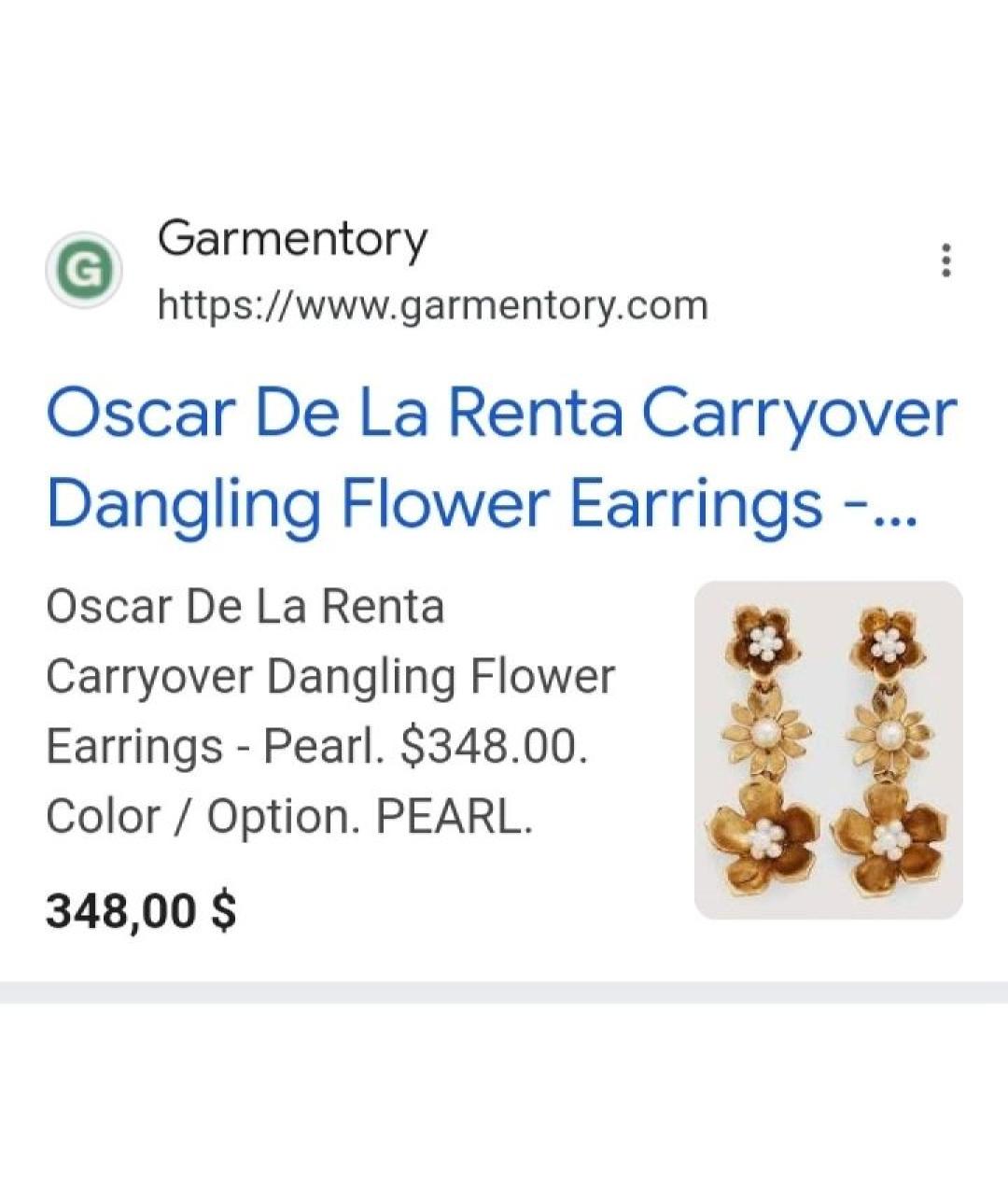 OSCAR DE LA RENTA Золотые металлические серьги, фото 8