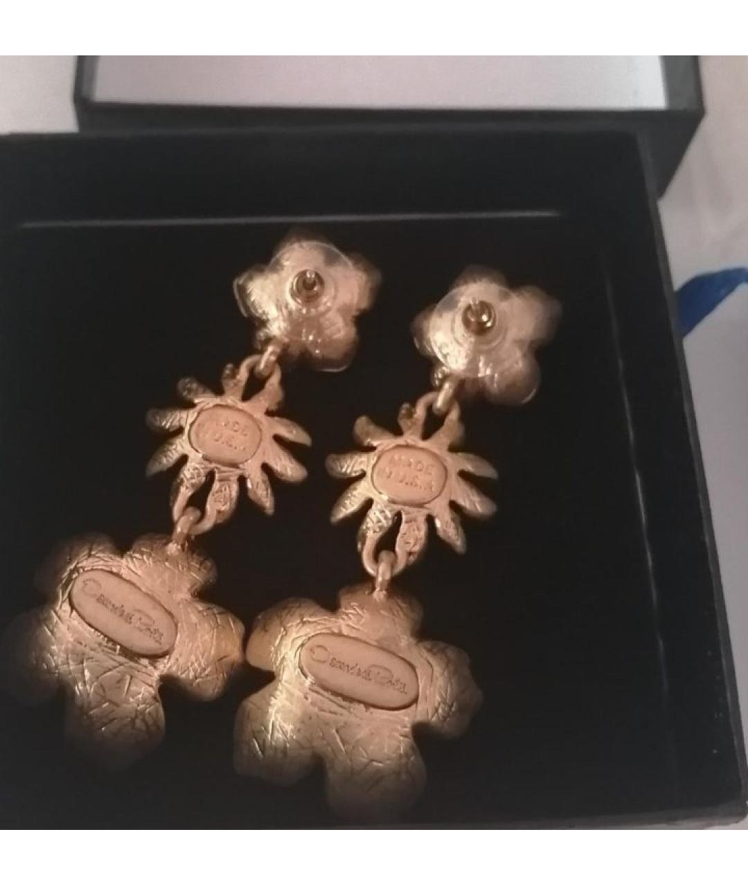 OSCAR DE LA RENTA Золотые металлические серьги, фото 6