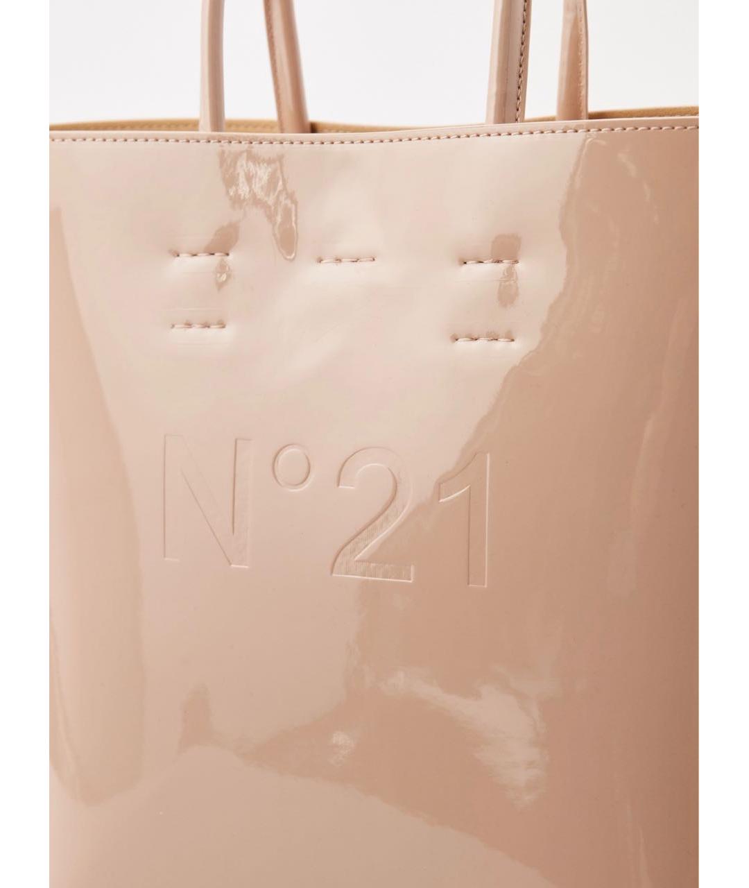 NO. 21 Бежевая сумка тоут, фото 5