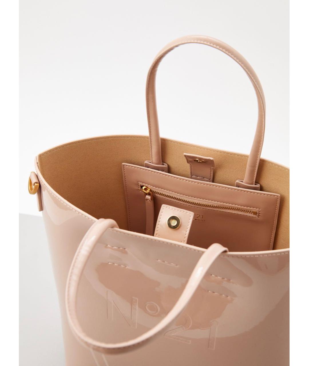 NO. 21 Бежевая сумка тоут, фото 4