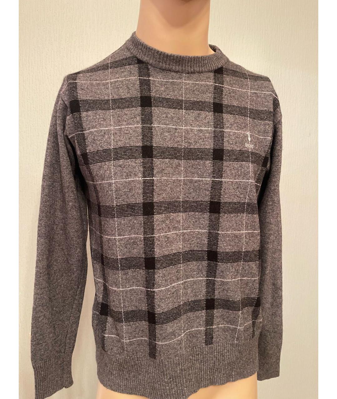 TRUSSARDI Серый шерстяной джемпер / свитер, фото 3