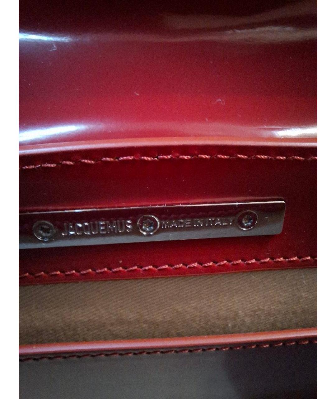 JACQUEMUS Красная сумка через плечо из лакированной кожи, фото 5