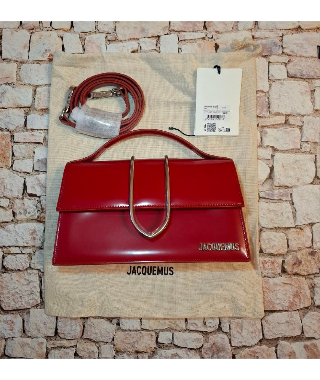 JACQUEMUS Красная сумка через плечо из лакированной кожи, фото 9
