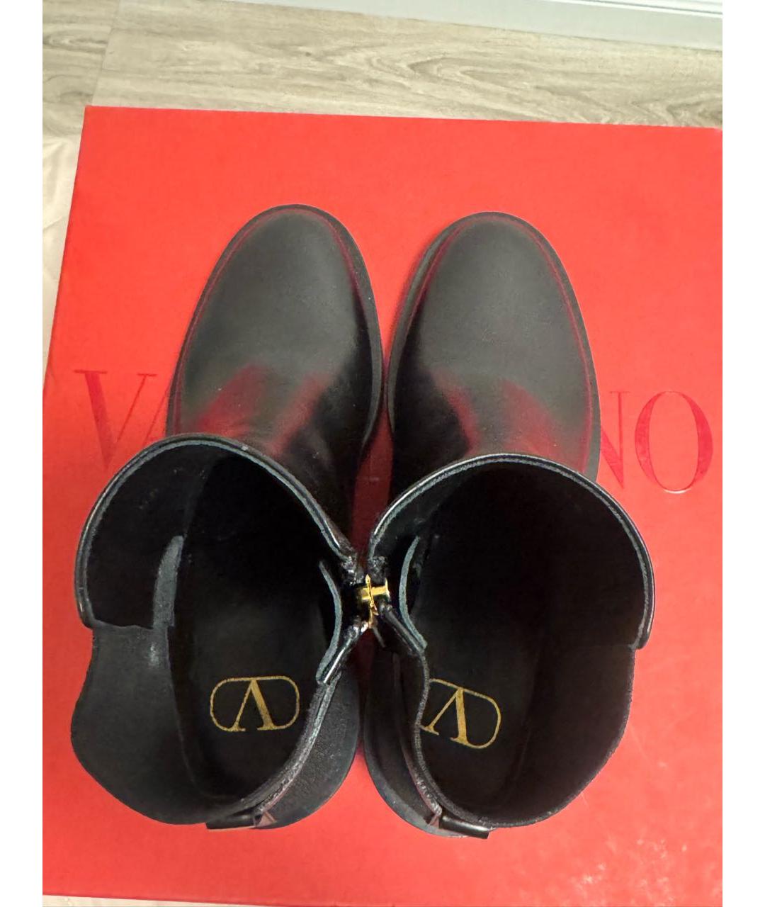 VALENTINO Черные кожаные ботинки, фото 3