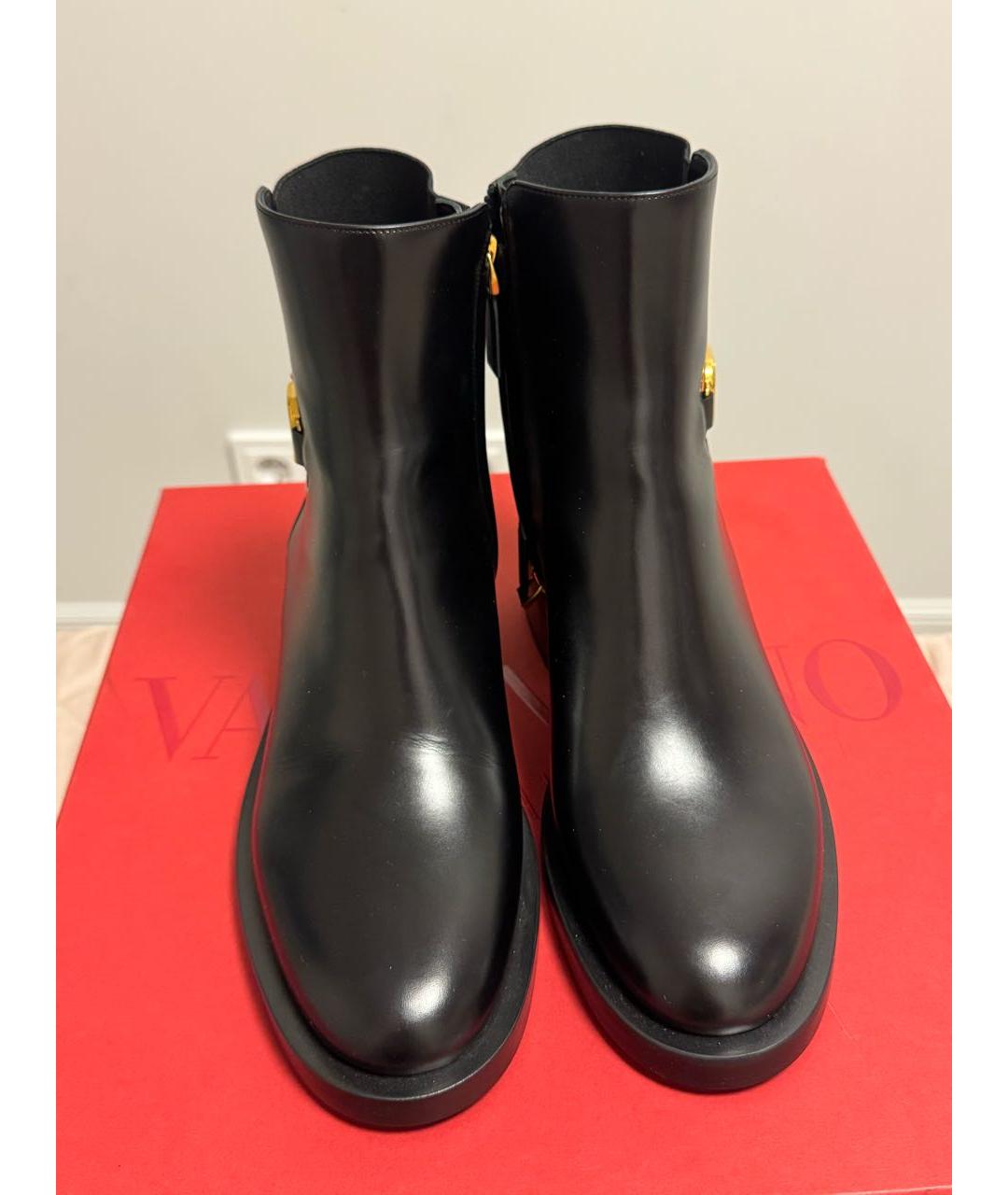 VALENTINO Черные кожаные ботинки, фото 2