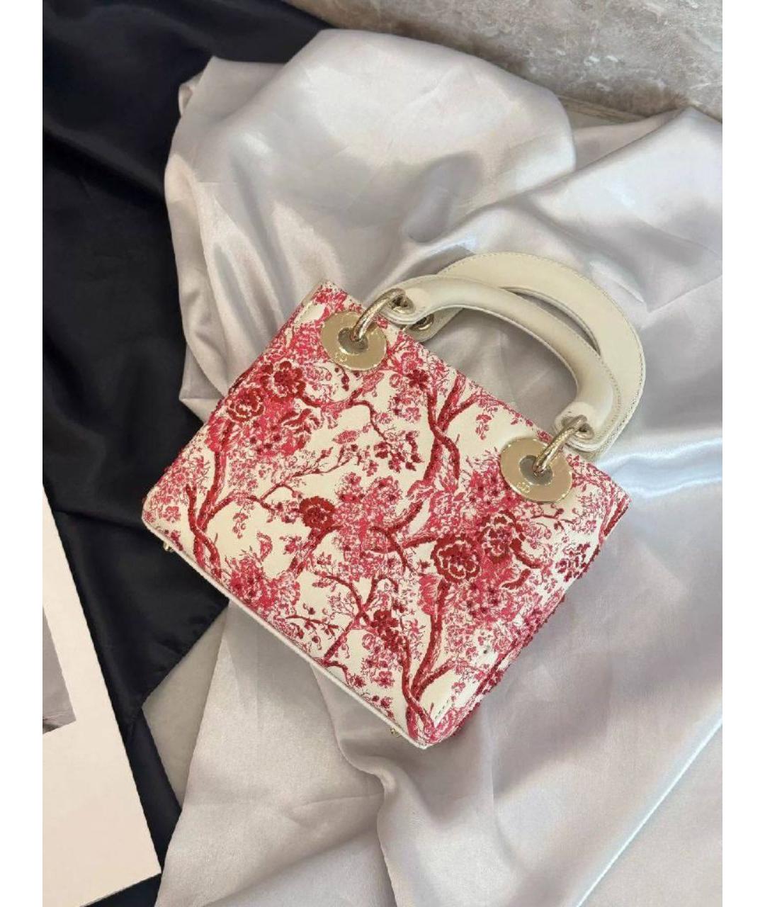 CHRISTIAN DIOR Красная кожаная сумка с короткими ручками, фото 3