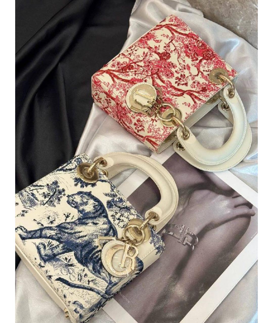 CHRISTIAN DIOR Красная кожаная сумка с короткими ручками, фото 6