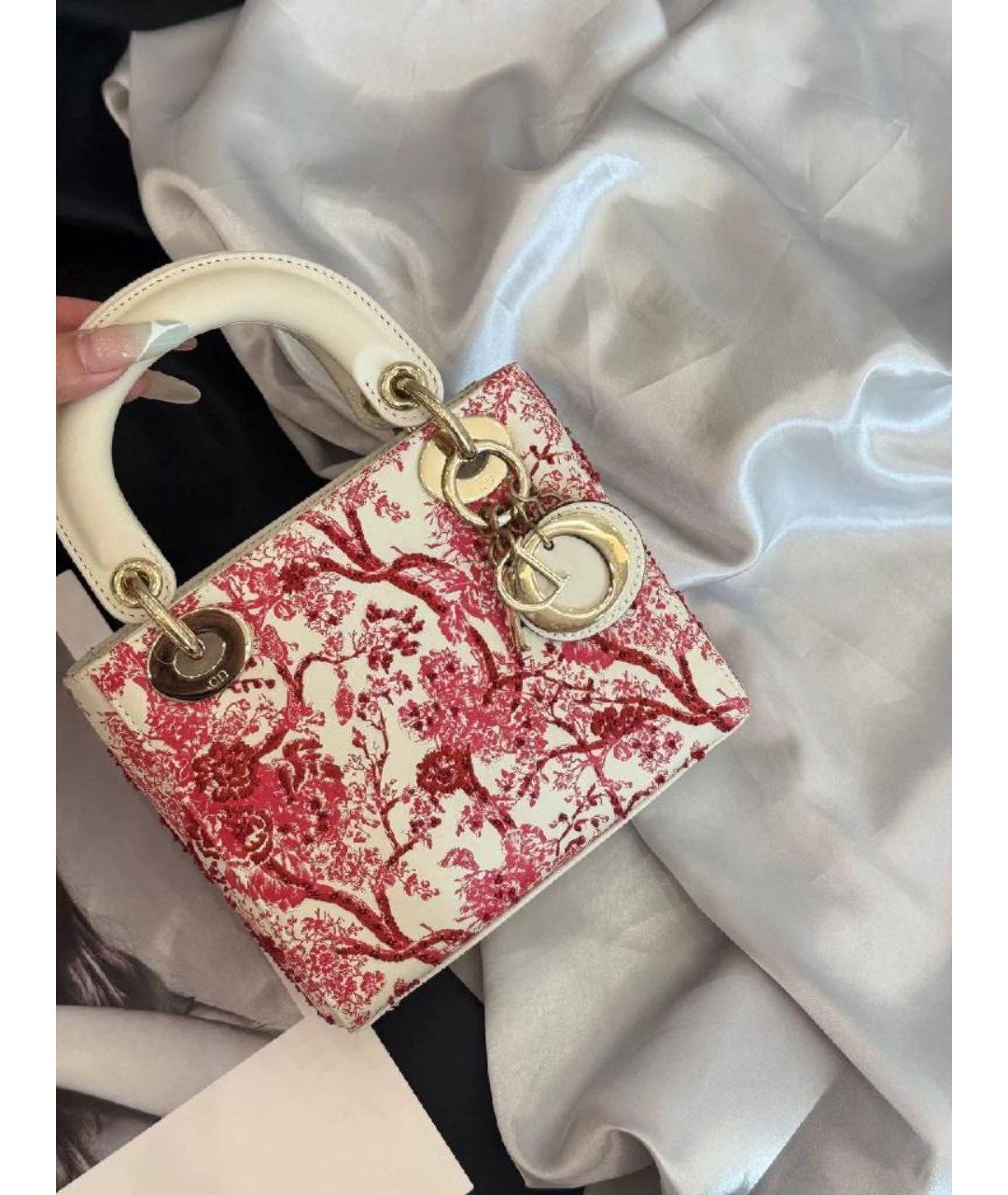 CHRISTIAN DIOR Красная кожаная сумка с короткими ручками, фото 2