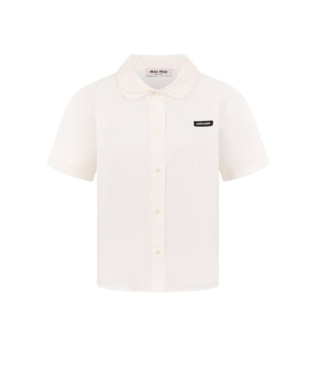 MIU MIU Белая хлопковая рубашка, фото 6