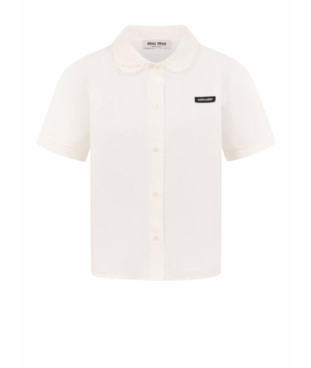 MIU MIU Белая хлопковая рубашка, фото 7
