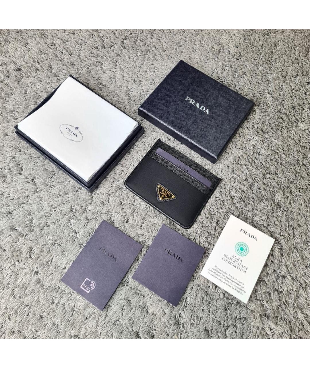 PRADA Черный кожаный кардхолдер, фото 2