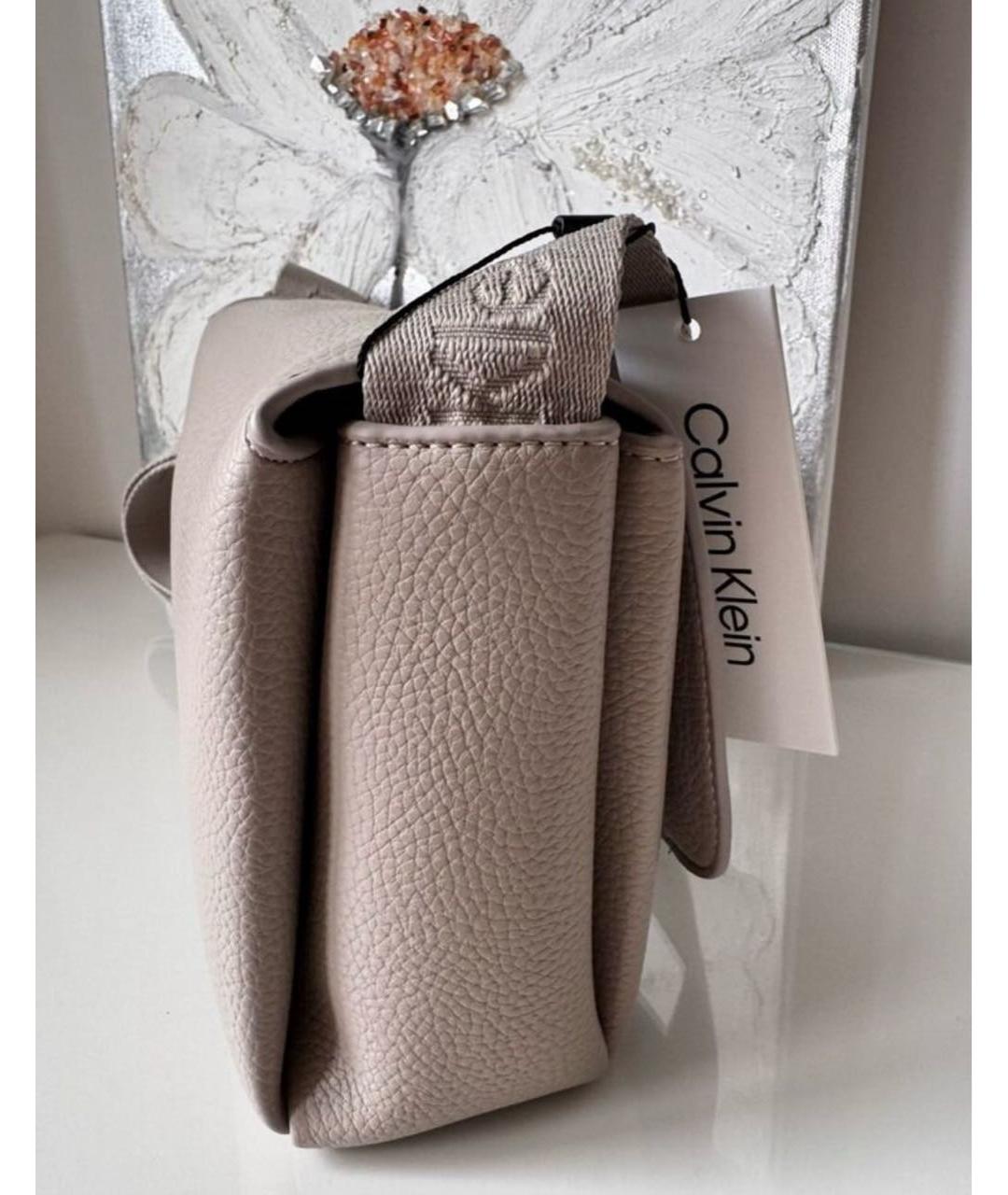 CALVIN KLEIN Бежевая сумка через плечо из искусственной кожи, фото 2