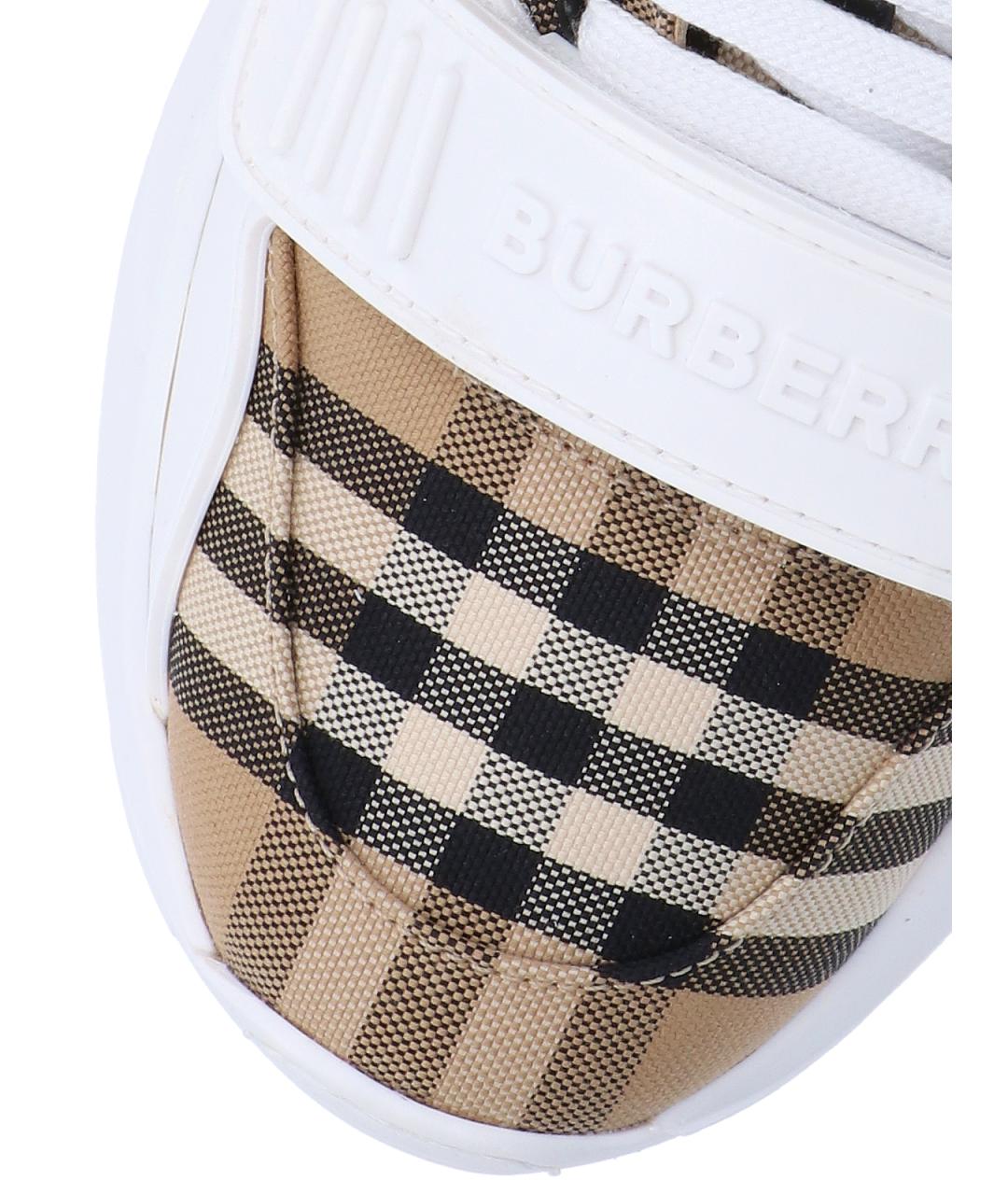 BURBERRY Бежевые текстильные кроссовки, фото 5