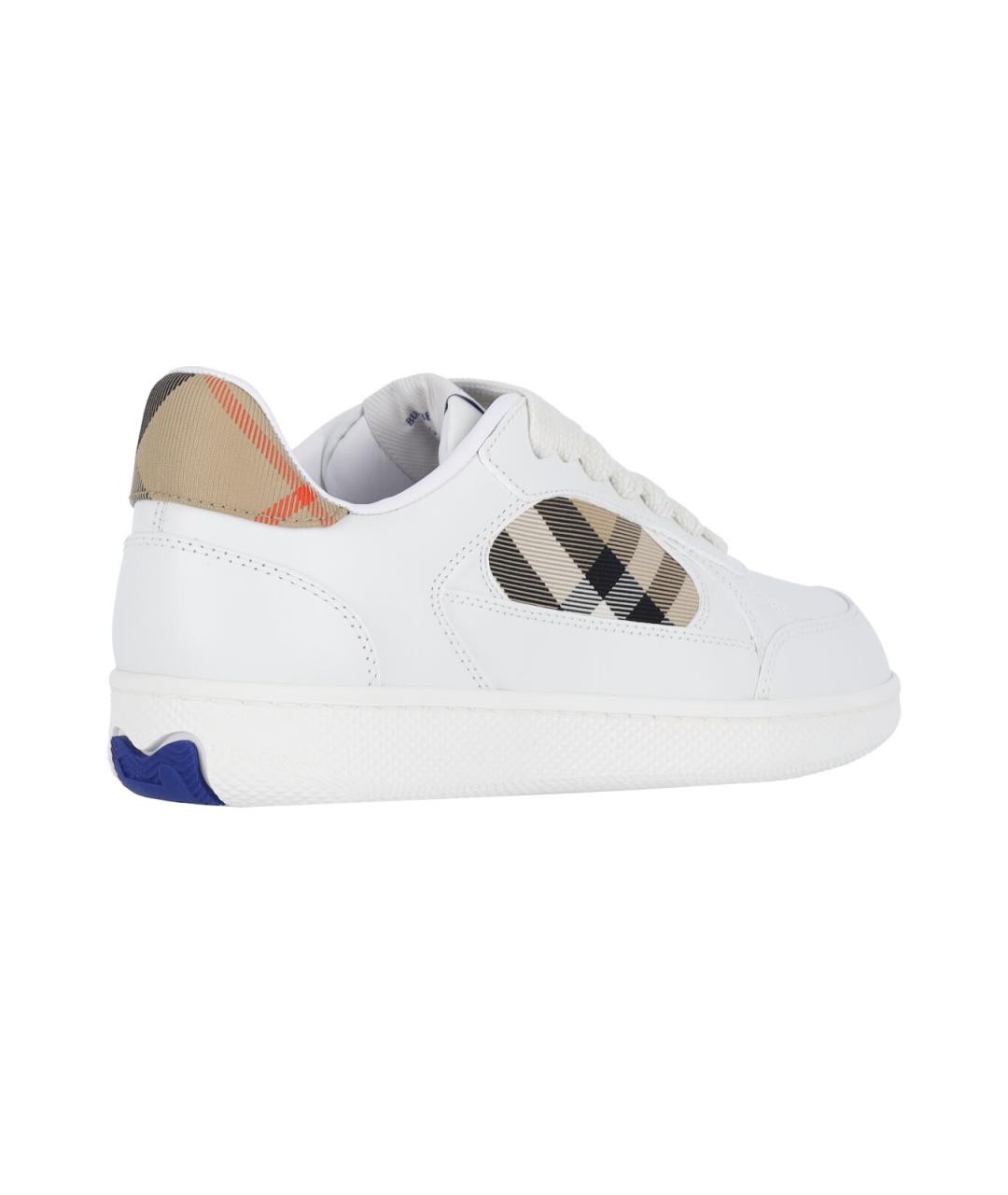 BURBERRY Белые кожаные кеды, фото 4