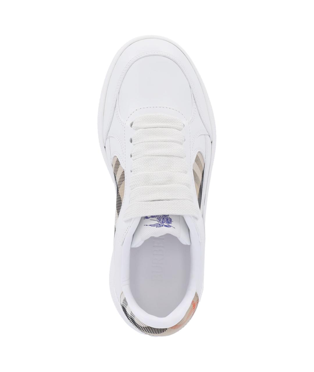 BURBERRY Белые кожаные кеды, фото 5