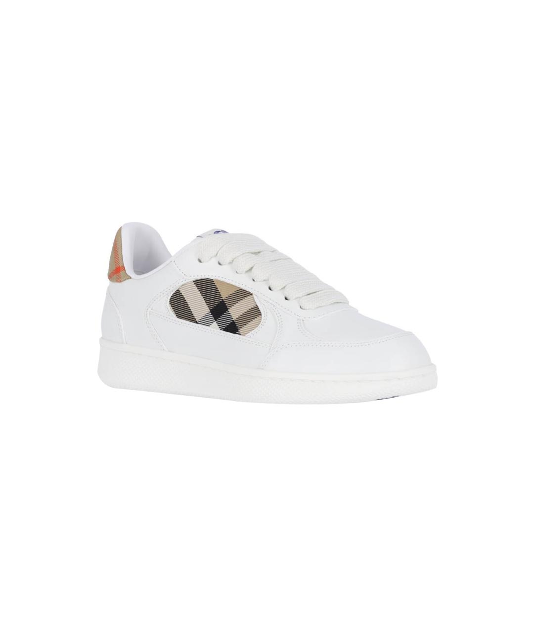 BURBERRY Белые кожаные кеды, фото 2