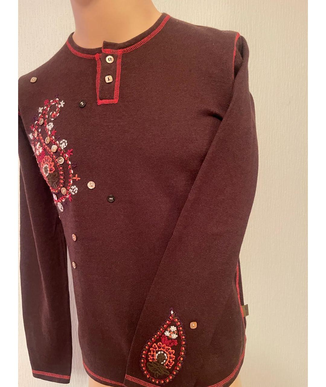 KENZO Коричневый хлопко-эластановый джемпер / свитер, фото 4