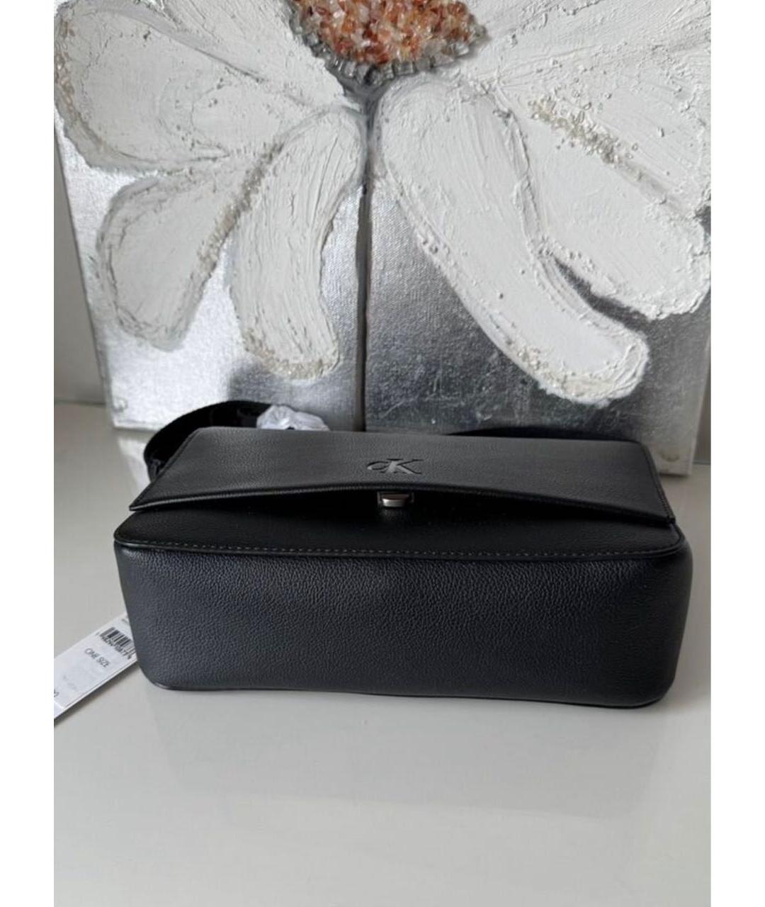 CALVIN KLEIN Черная сумка через плечо из искусственной кожи, фото 4