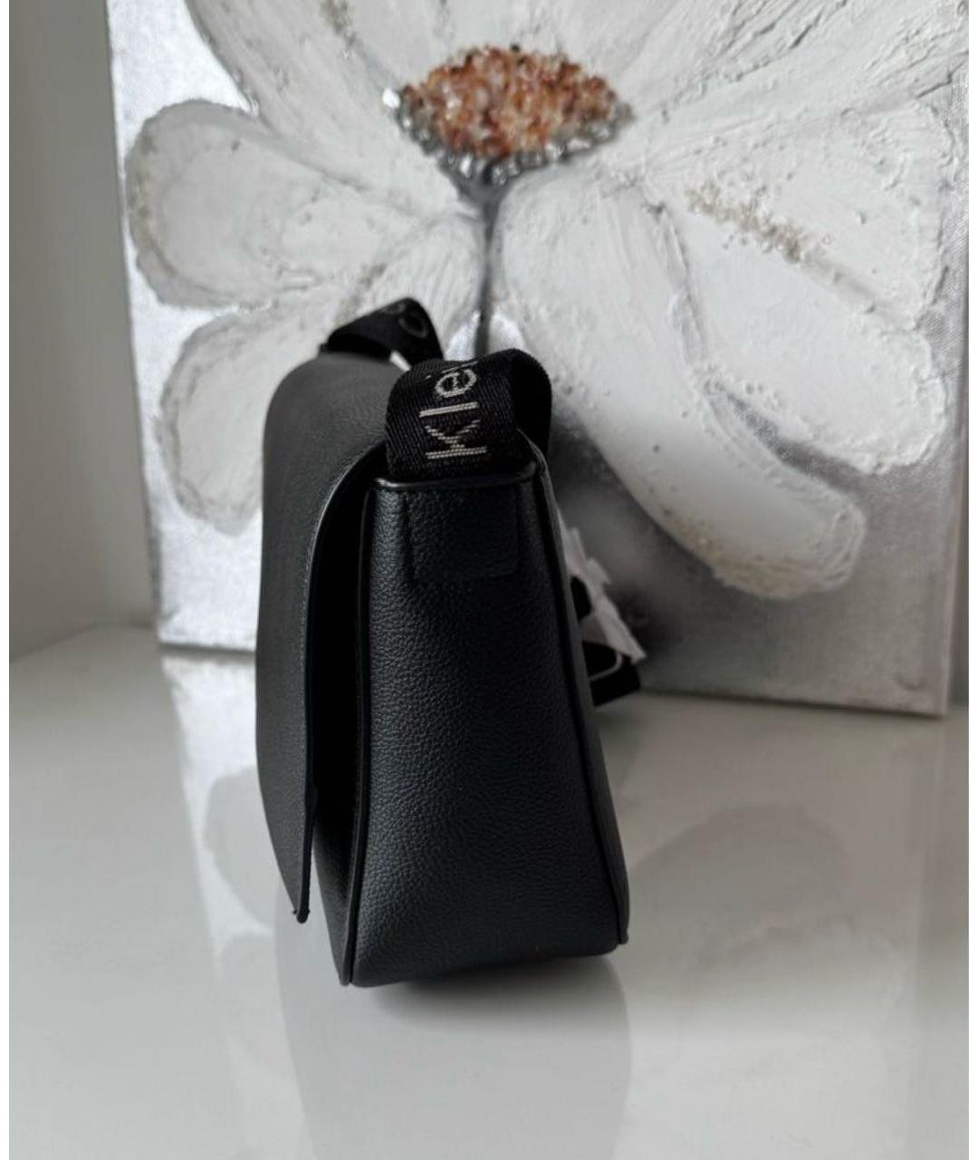 CALVIN KLEIN Черная сумка через плечо из искусственной кожи, фото 5