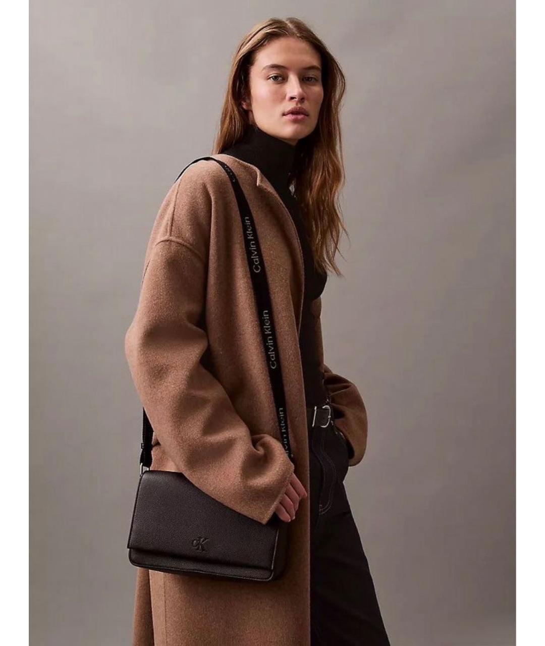 CALVIN KLEIN Черная сумка через плечо из искусственной кожи, фото 3