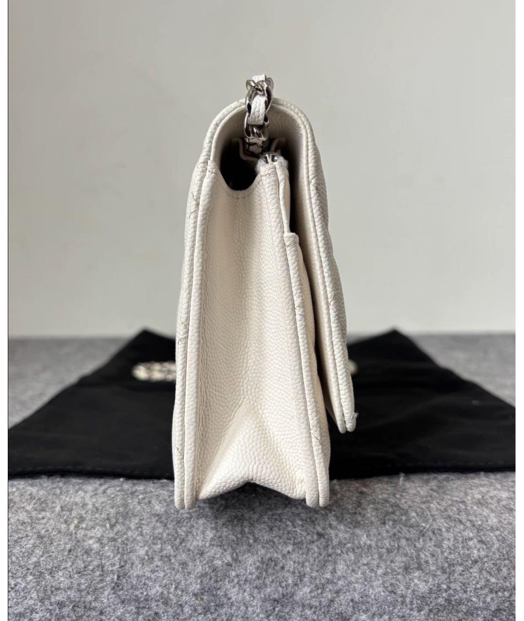 CHANEL Белая кожаная сумка через плечо, фото 3