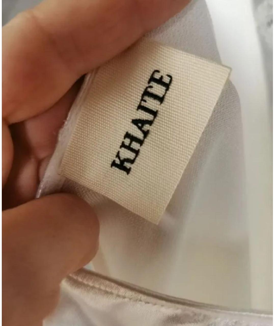 KHAITE Белое вискозное коктейльное платье, фото 3