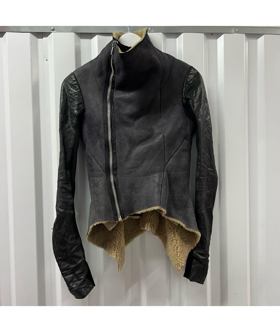 RICK OWENS Черная кожаная дубленка, фото 7