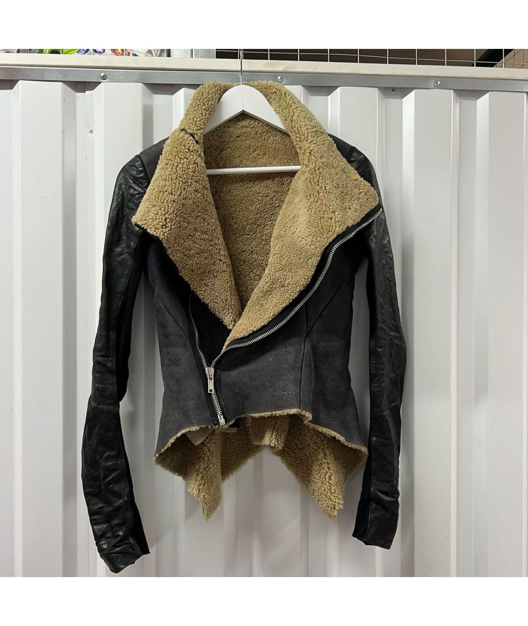 RICK OWENS Черная кожаная дубленка, фото 3