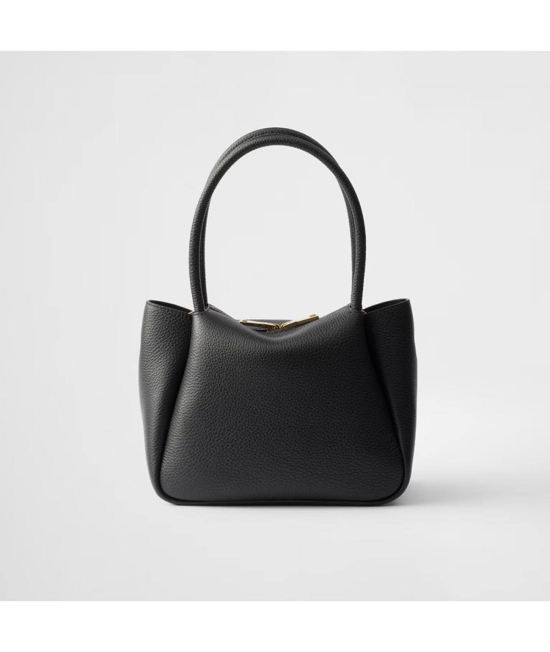 PRADA Черная кожаная сумка с короткими ручками, фото 3