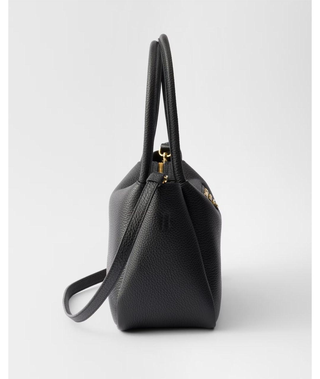 PRADA Черная кожаная сумка с короткими ручками, фото 4