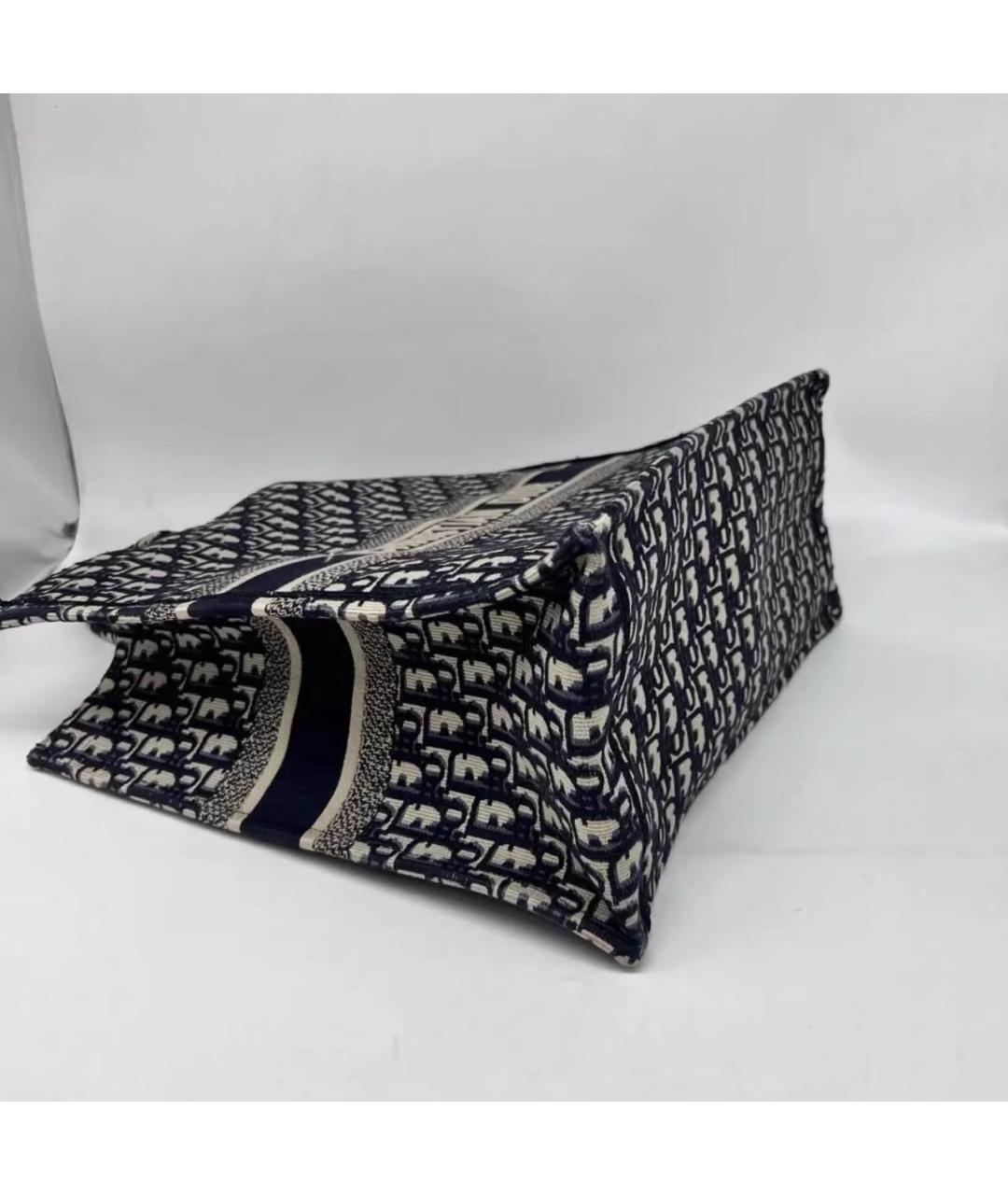 CHRISTIAN DIOR Синяя жаккардовая сумка тоут, фото 5