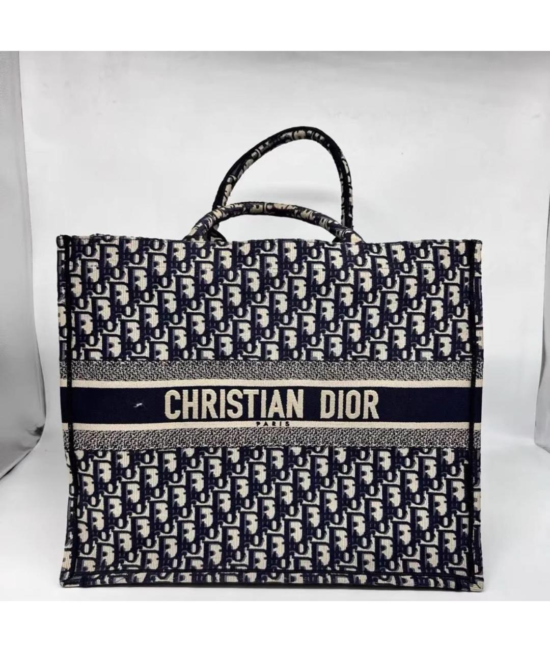 CHRISTIAN DIOR Синяя жаккардовая сумка тоут, фото 9